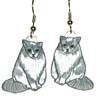 grey and white cat earrings